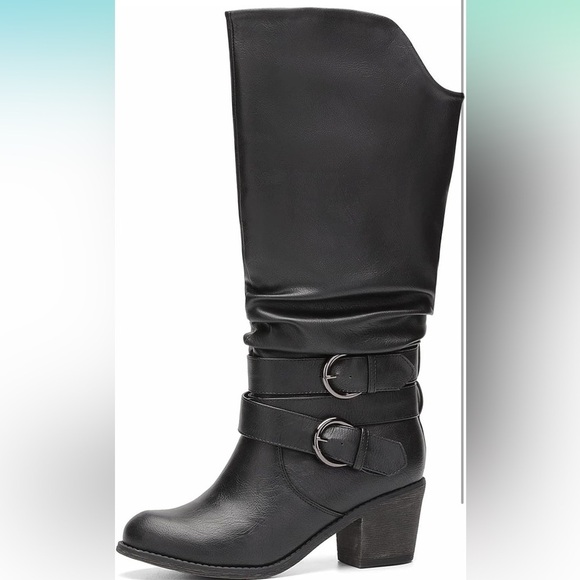 NEW Kohls Black Size 7.5 Calf Slouchy Boots - Picture 1 of 6